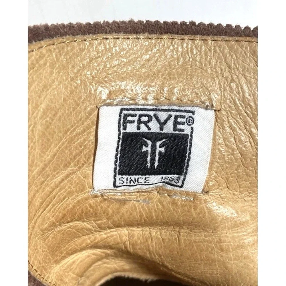 Frye Mens 10 D Brown Leather Chukka Boots Apron Moc Toe Ankle Work Trousers Shoe